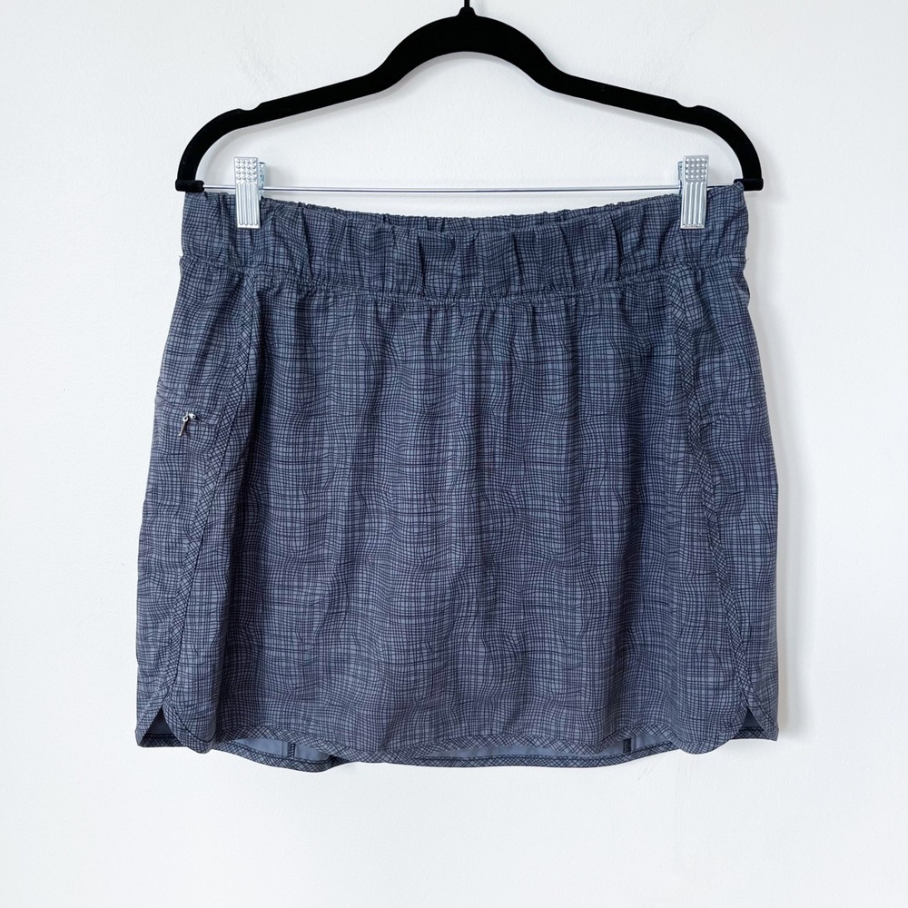 CALIA Athletic Skort Skirt Grey Black Grid Pickleball Golf Womens Medium